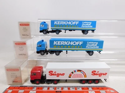 3X H0 1:87 Koffer-Sattelzug MAN: 541 27 + 544/1 30 Mint + Box #DD602-0,5 - Photo 1/4