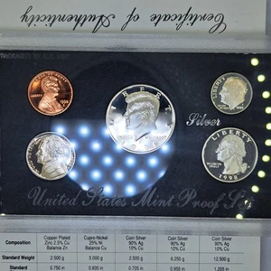 1998-S US Mint Silver Proof Set 5 Coin Set COI Everything Included #SA24 - Picture 1 of 5