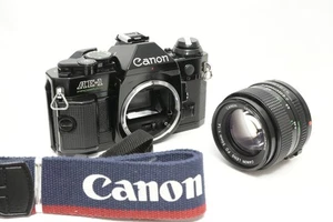 [Near MINT] Canon AE-1 Program BLACK Film camera NFD 50mm f/1.4 Lens From JAPAN - Picture 1 of 17