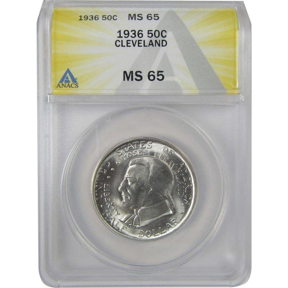 Cleveland Commemorative Half Dollar 1936 MS 65 ANACS SKU:I23672 - Image 1 of 4