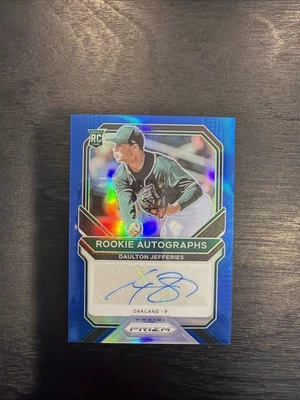 2021 Panini Prizm Daulton Jefferies Blue Auto RC 74/149 A’s - Image 1 of 2