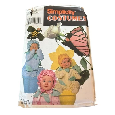 Simplicity Pattern Costumes 7868 Bee Butterfly Flowers Infant Size A ½-1-2-3-4 - Image 1 of 2