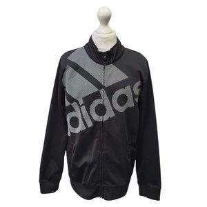 Adidas Black Full Zip Tracksuit Top UK Boys Size XL L223 - Picture 1 of 4