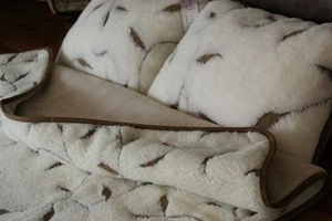 Luxus Set Bettenset Merino Kamelhaar Doppelbett Decke Bettdecke 2 Kissen 45x75 - Picture 1 of 6