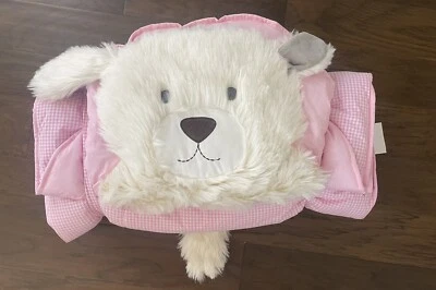 Pottery Barn Kid - Saco de dormir peludo para perro - bordado escarlata - nuevo sin etiquetas rosa Foto 1 de 3