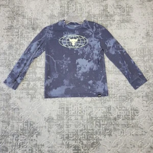 Under Armour Shirt Youth Small Blue Project Rock Long Sleeve Tee Casual Boys - Picture 1 of 8