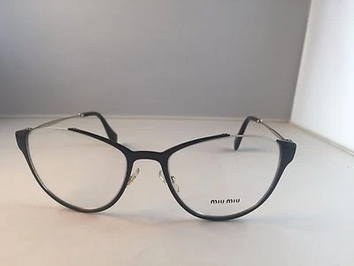 Miu Miu VMU 51O eyeglasses QE3 1O1 Black and Gold w case 53-19-140 - Image 1 of 4