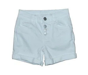 Justice Girls White Denim Cuffed Shorts Size 10 Slim - Picture 1 of 4