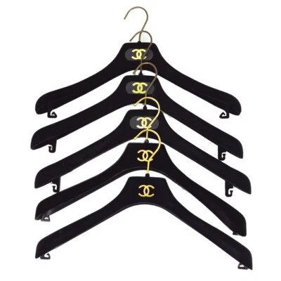 CHANEL HANGER BLACK 5 SET  VELVET 123587 - Image 1 of 4