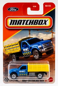 2025 Matchbox #95 Ford F-350 Stake Bed Truck BLUE | INC CONSTRUCTION | FSC - Picture 1 of 1