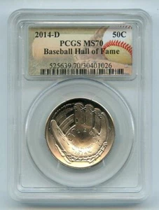 2014 D 50C Commemorative Baseball Hall of Fame HOF PCGS MS70 - Picture 1 of 1