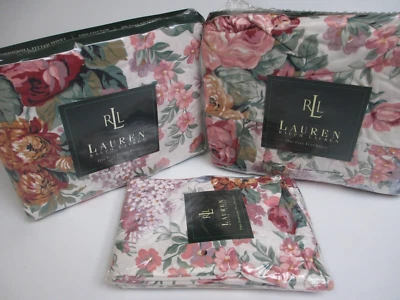 New Ralph Lauren 4pc ALLISON Ruffled Floral Sheet Set - Full - Image 1 of 4