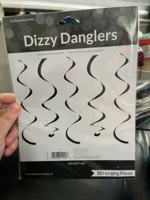 Creative Converting Black Dizzy Danglers 10ct Hanging Decoration New!!! - Image 1 of 2