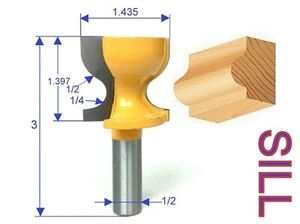 1 pc 1/2" SH Window Sill, Stool Molding & Door Pull Edge Router Bit S - Picture 1 of 12