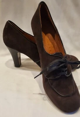 Zapatos de mujer CHIE MIHARA Quebop con cordones marrón gamuza talla 9,5 Foto 1 de 4