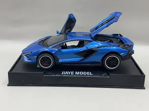 Blue Lambo JIAYE Model Car 1:32 Scale with Sound & Lights Box Damaged - Picture 1 of 10