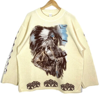 Rare Sweat Crewneck Native American Graphique Vintage 90’s (Made In Italy) - Bild 1 von 4