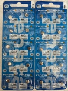 Twenty (20) Renata 319 SR527SW Watch Batteries 0% MERCURY EXP. date  04/2027 - Picture 1 of 2