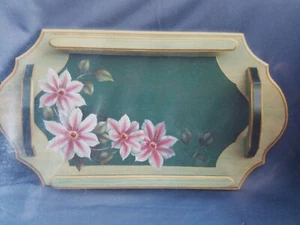 DEANNE FORTNAM 1989 NELLY MOSER CLEMATIS TRAY PAINTING PATTERN  - Picture 1 of 3
