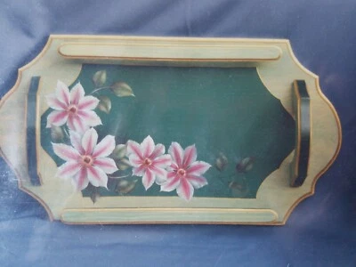 DEANNE FORTNAM 1989 NELLY MOSER CLEMATIS TRAY PAINTING PATTERN  - Image 1 of 3