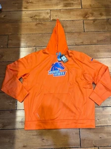 NIKE BOISE STATE BRONCOS FOOTBALL HOODIE THERMA SWEATSHIRT ORANGE 2XL NWT - Picture 1 of 4