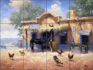 Southwest Piastrella Backsplash Jack Sorenson Arte Ceramica Murale RW-JS029 - Foto 1 di 2
