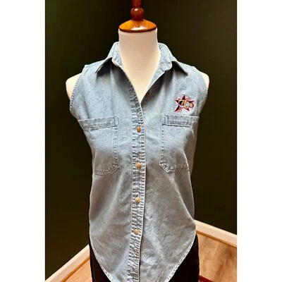 Camisa vintage 100 % algodón Philadelphia 76ers sin mangas con botones para mujer S Foto 1 de 4