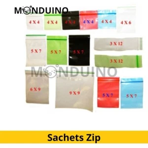 SACHET POCHETTE PLASTIQUE ZIP 50 TAILLES DIFFERENTE COULEUR - Picture 1 of 4