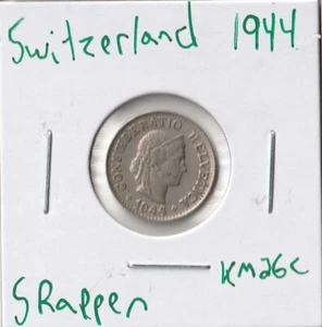 Coin Switzerland 5 Rappen 1944 KM26 - Picture 1 of 2