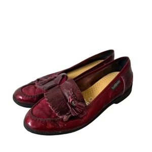 Russell & Bromley Womens Classic Leather Burgundy Chester Tassle Shoes Size 3 - Picture 1 of 6