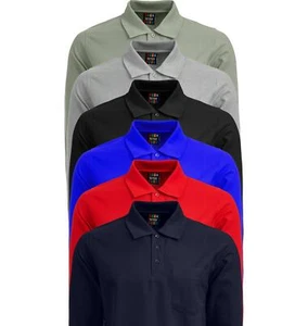 Polo T Shirts Long Sleeve Polo Shirt  with pocket S to 2XL - Picture 1 of 7