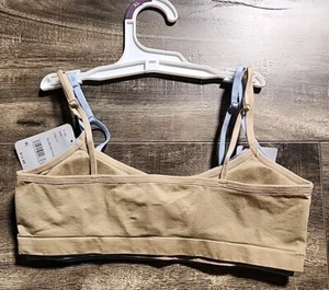 Hanes Bra Girls X-Large Everyday Comfort 2-Pack Blue Beige Pullover Bralette NWT - Picture 1 of 4