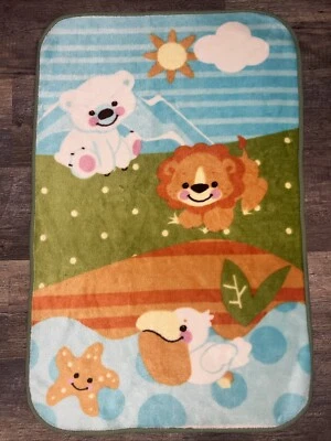 Fisher Price Manta Bebé Vellón Precious Planet Oso Polar León Infantil Animales Foto 1 de 2