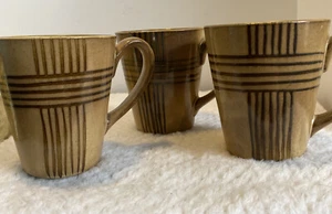 Joseph Abboud Desert Crossing 2006 Juego de 3 tazas de café marrón tostado - Imagen 1 de 11