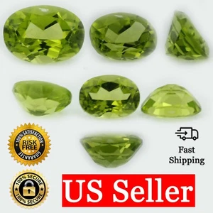 Loose Oval Cut Genuine Natural Peridot Stone Single Green Birthstone Shape - Picture 1 of 46