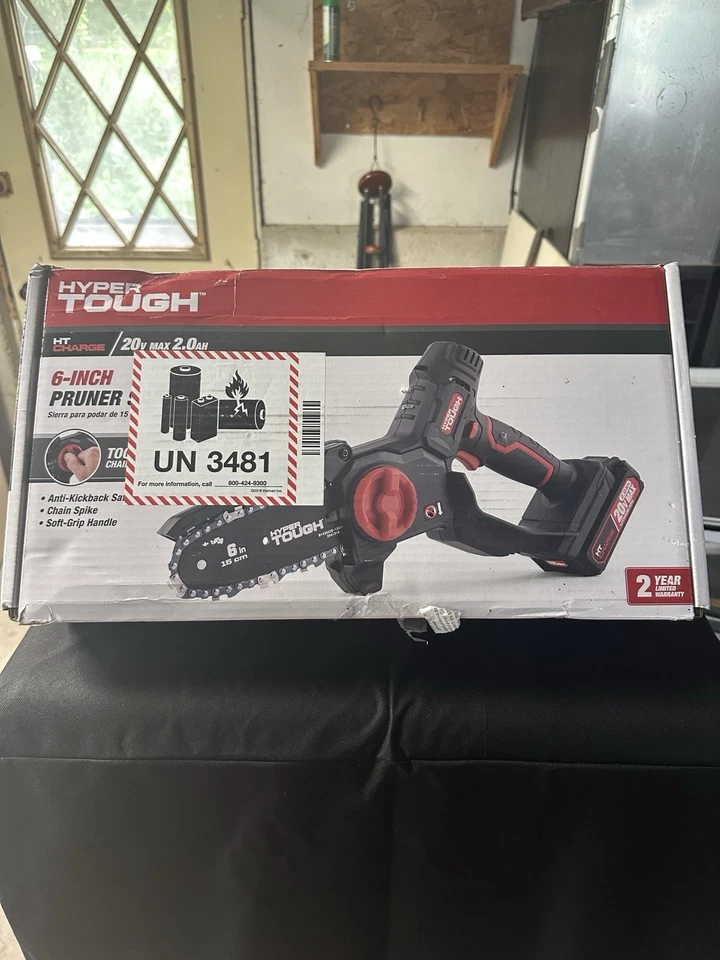 Hyper Tough 20-Volt 6-inch Mini Chainsaw with Battery and Charger, Soft-Grip Han - Image 1 of 4