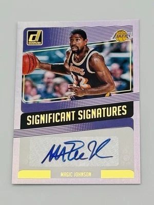 2018-19 Panini Donruss Significant Signatures Magic Johnson Lakers AUTO PURPLE - Image 1 of 3
