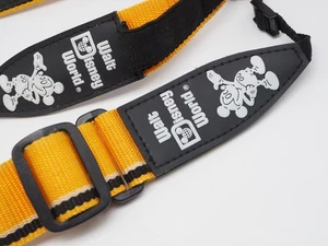 Classic Official Walt Disney World Mickey Mouse wide Camera strap, 1980s Yellow - Picture 1 of 9
