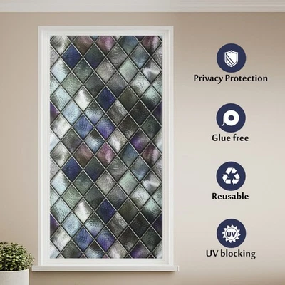  Static Cling Decorative Window Film Stained Glass Decal Removable Privacy - Image 1 of 4