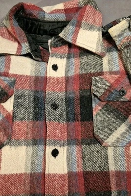 DE COLECCIÓN MONTGOMERY WARD CPO CHAMARRA BURG NEGRA BL CREMA CUADROS XL ANCLA AÑOS 60 70 Foto 1 de 4