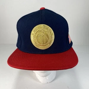 Washington Wizards Hat Cap Snap Back Blue Red Gold Logo USA NBA Basketball Mens - Picture 1 of 11