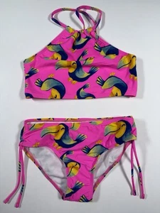 Girls' Daisy UPF 50 Beach Sport Halter Tankini 2-Piece Swimsuit Sz 12 - Picture 1 of 4