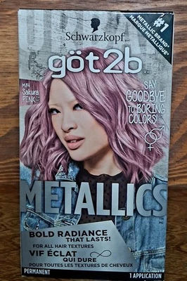 Color de pelo permanente Schwarzkopf Got2b Metallics M84 rosa Sakura Foto 1 de 3