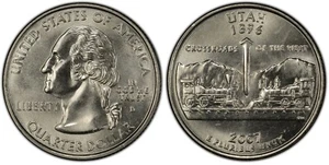 2007-D Stati e Territori 25c / Utah / Quartiere Circolare / VF-AU - Foto 1 di 3