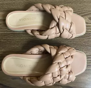 Vionic Slides Sandals Women’s 6.5 Kalina Braided Macaroon Open Toe Summer - Picture 1 of 8