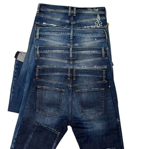 Vintage Men's Jeans Slim Skinny Fit Distressed Denim, Blue jean, pants W32L32 - Picture 1 of 18