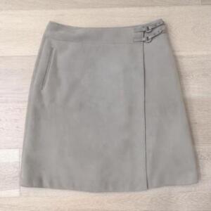 LORO PIANA Suede Women's Knee Length Skirt Size 42 Gray USED
