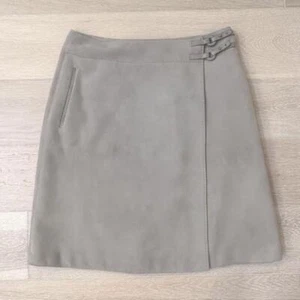 LORO PIANA Suede Women's Knee Length Skirt Size 42 Gray USED - Picture 1 of 7