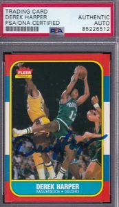 1986 Fleer Derek Harper RC Dallas Mavericks RARE SIGNED PSA DNA CARD AUTOGRAPHED - Picture 1 of 1