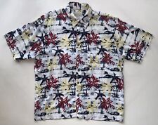 Crossings Men's Size Large Floral Hawaiian Short Sleeve Shirt 100% Rayon